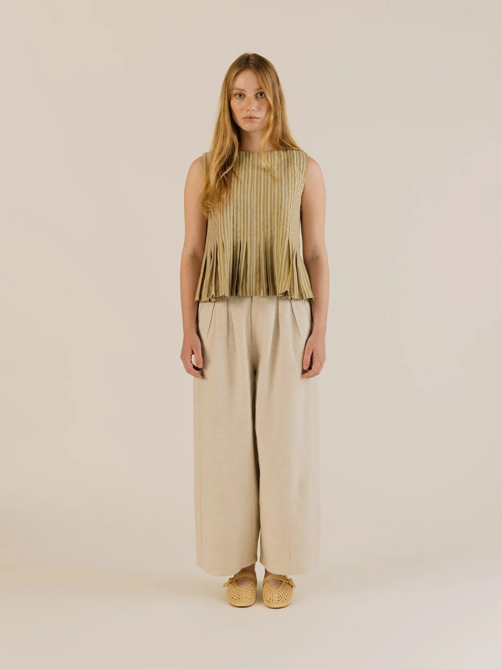 Sideline | Minnie Top - Ochre Stripe