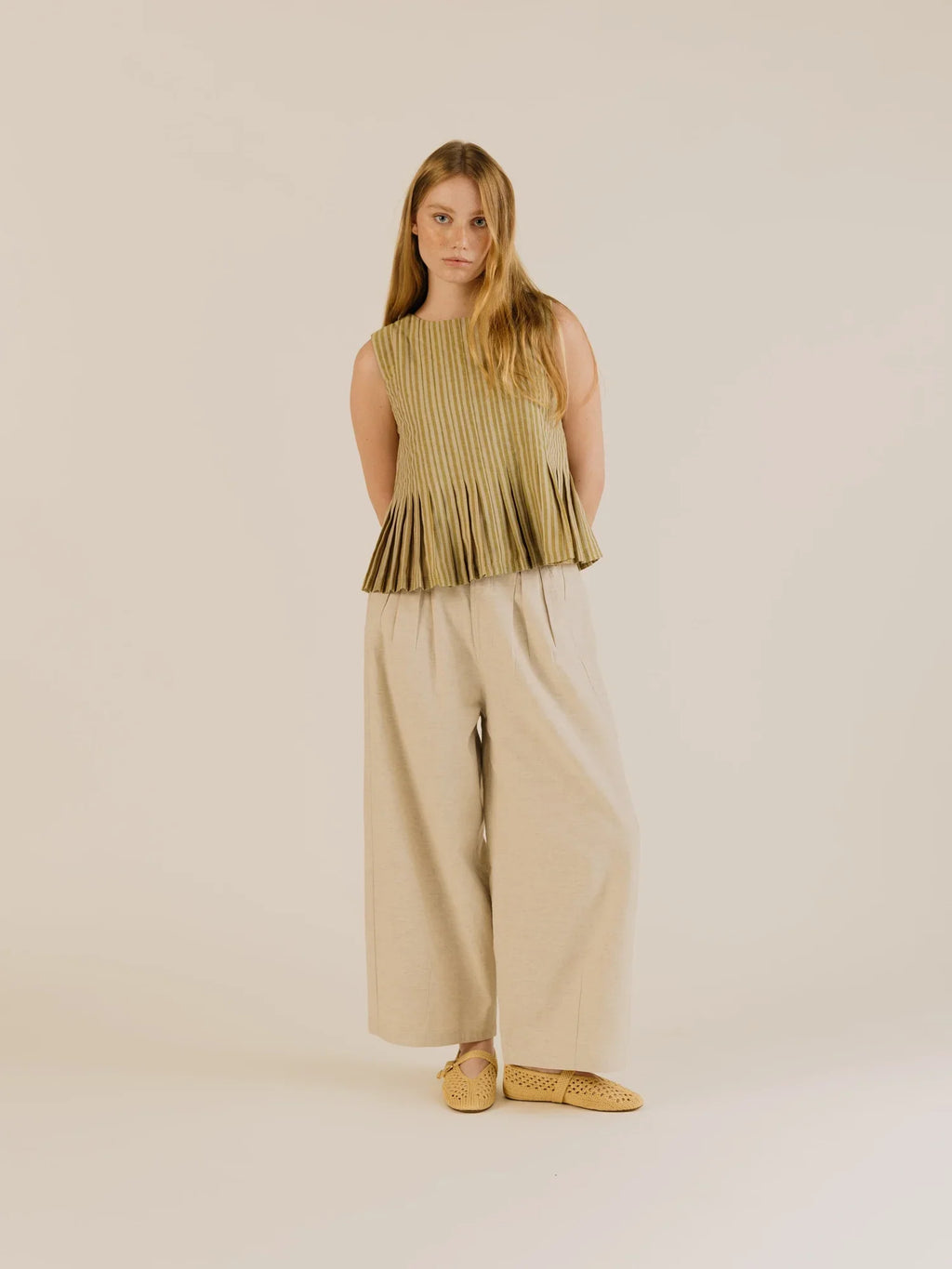 Sideline | Minnie Top - Ochre Stripe