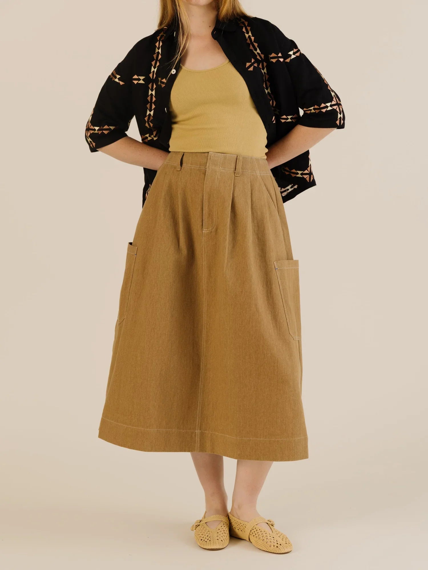 Sideline | Minty Skirt - Toffee Denim