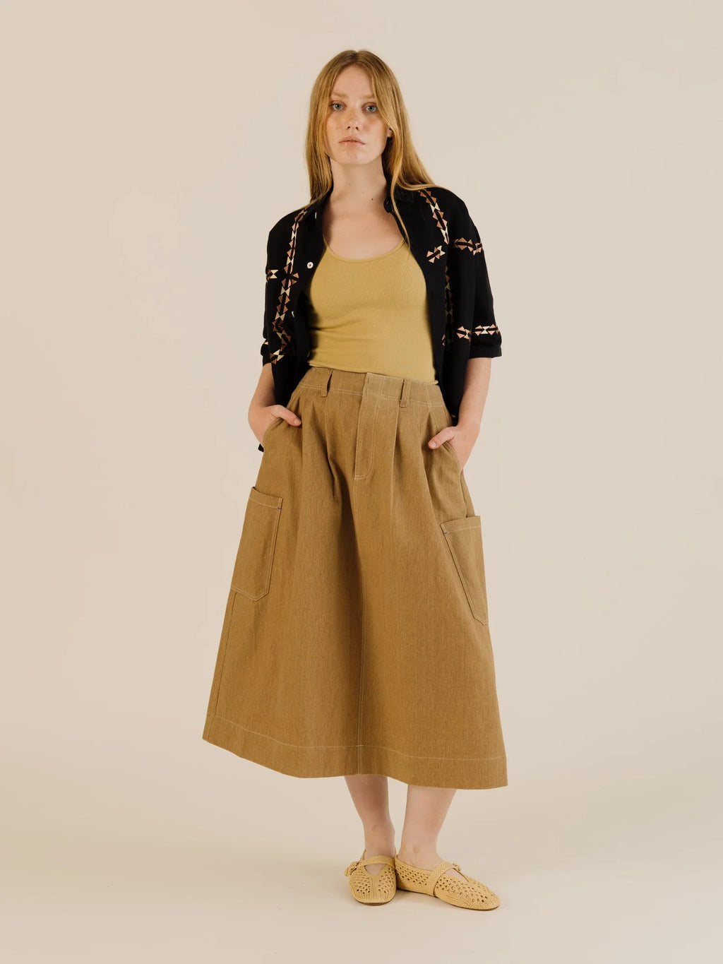 Sideline | Minty Skirt - Toffee Denim