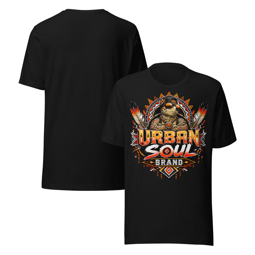 Urban Soul Brand Warrior Turtle Tee | Black Streetwear Graphic T-Shirt