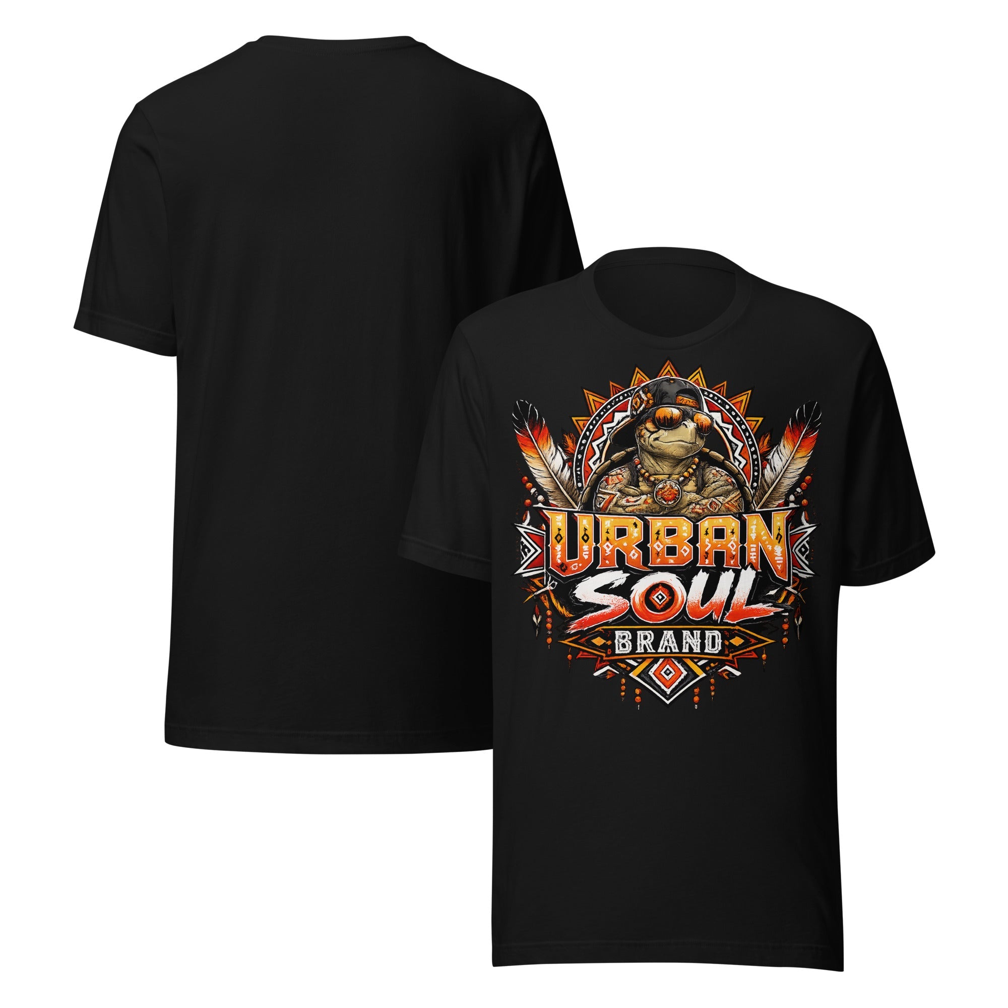 Urban Soul Brand Warrior Turtle Tee | Black Streetwear Graphic T-Shirt