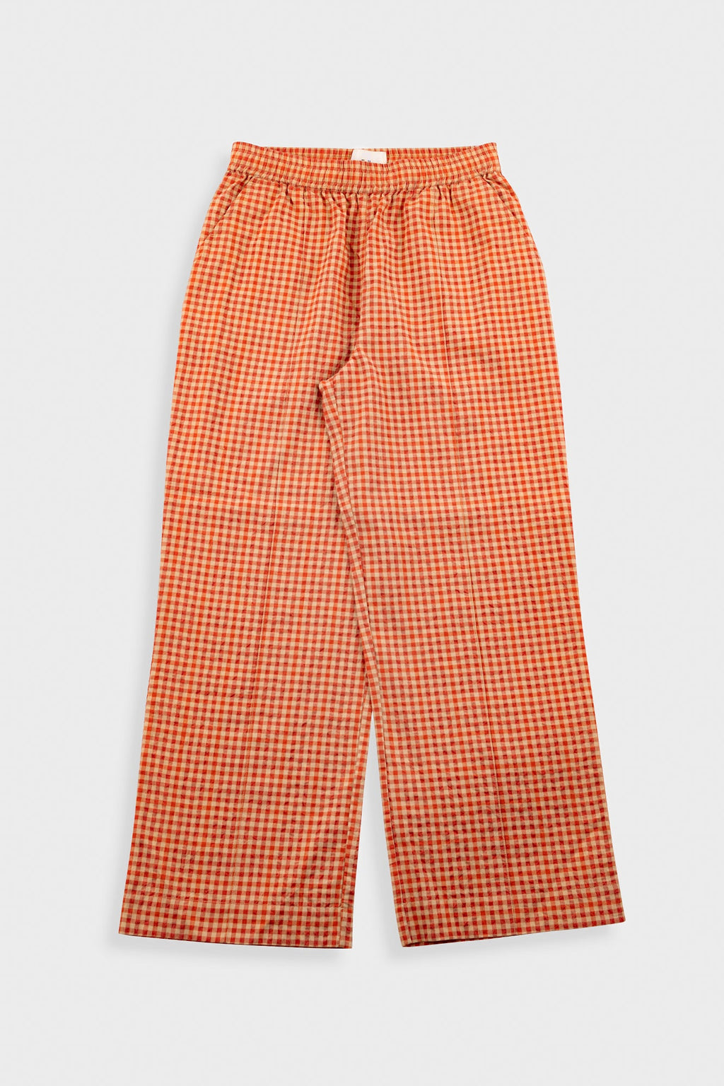 Wide Fit Trousers - Red Oxide Textured Check