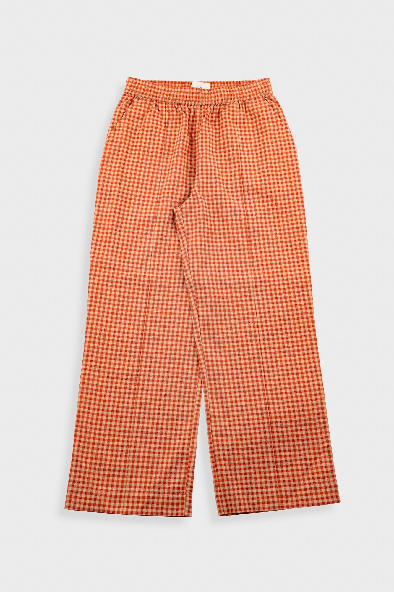 Wide Fit Trousers - Red Oxide Textured Check