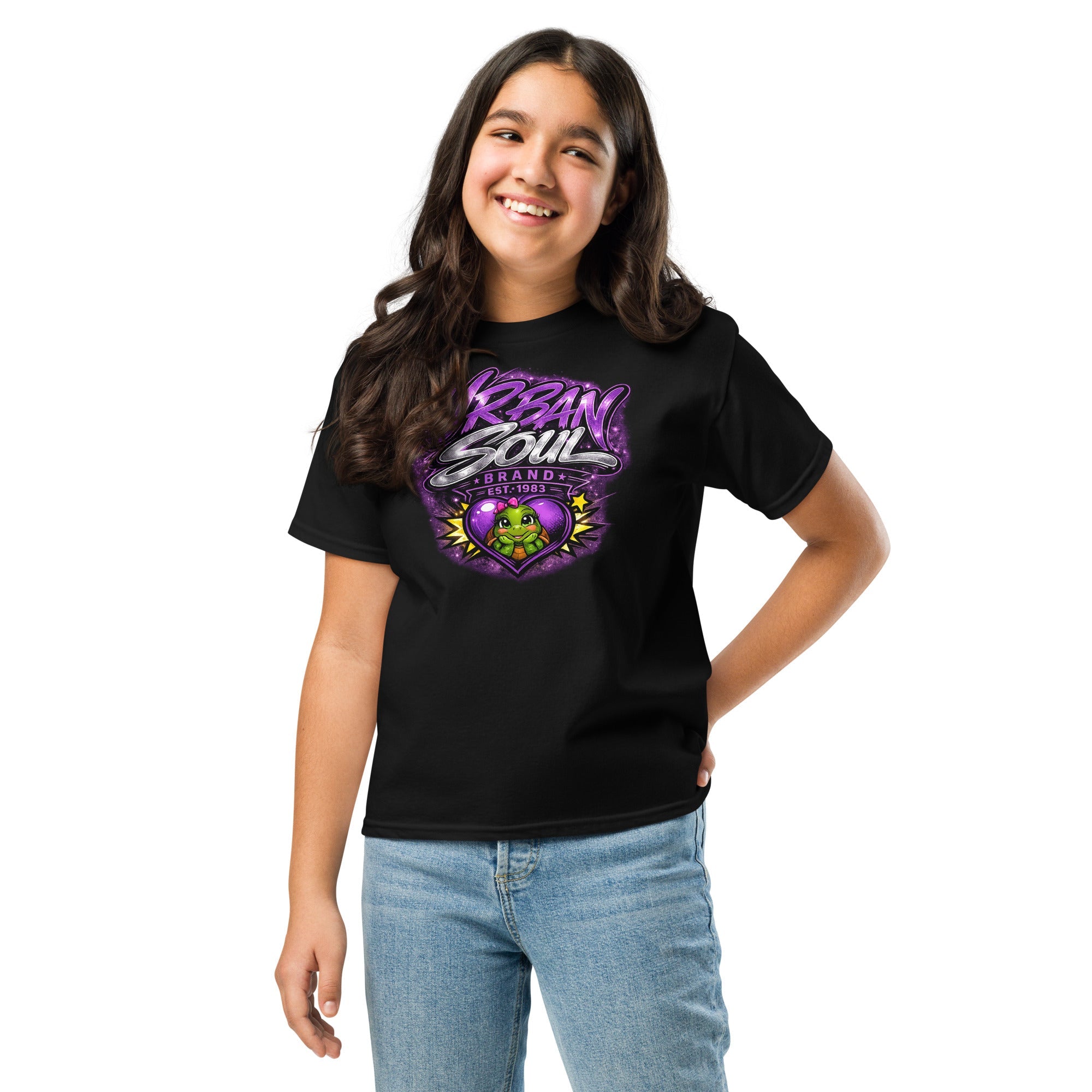 Urban Soul Kids Purple Heart Turtle Tee